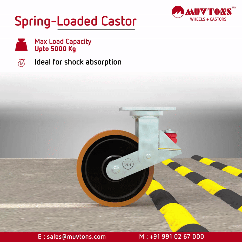 Heavy Duty Spring Loaded Castors for Low Noise | Muvtons