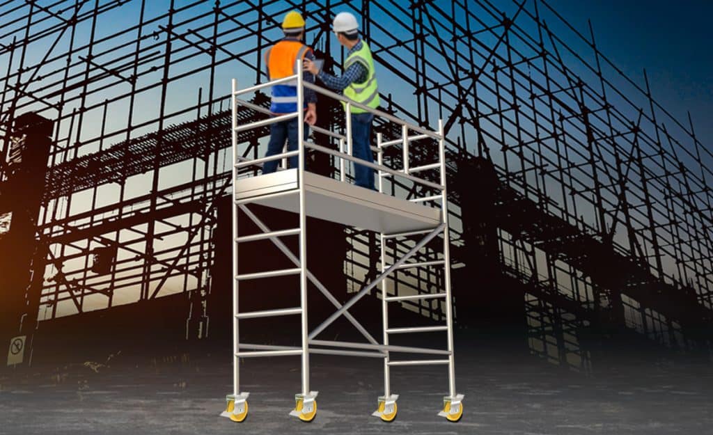 Heavy-duty Muvtons scaffolding castor wheel with locking system for safe construction mobility
