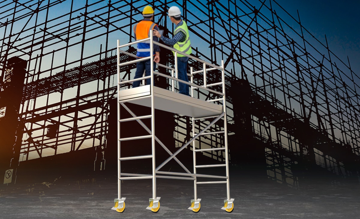 Heavy-duty Muvtons scaffolding castor wheel with locking system for safe construction mobility