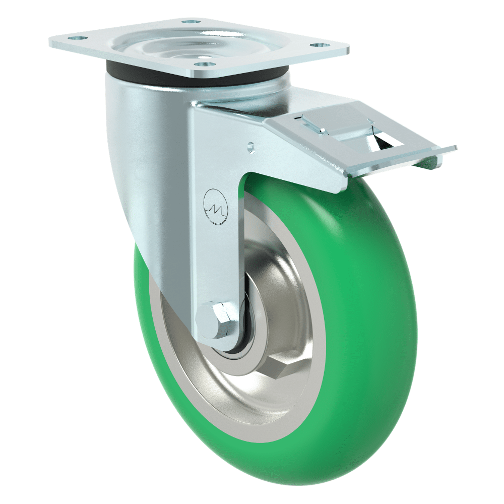 Muvtons BDS Series cushioned industrial castor for automotive component manufacturing